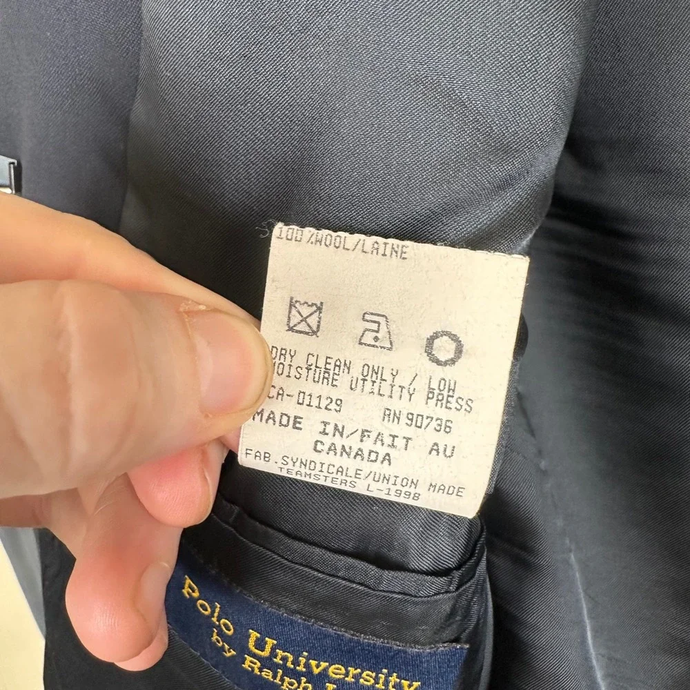 Polo University Ralph Lauren Mens 40S Navy Blue 2 Button Blazer Sport Coat
